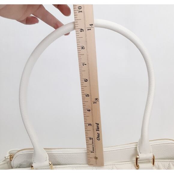 Vera Bradley Emma Satchel Quilted Leather Shoulder Bag White Pebble Leather NWOT - Picture 15 of 15